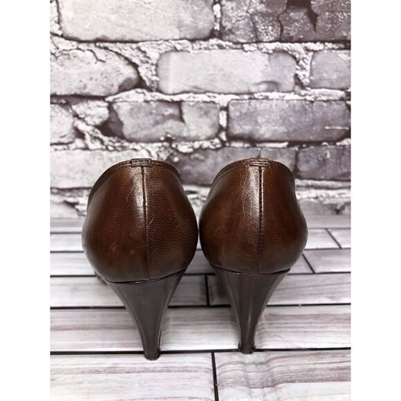 Cities VTG Brown Leather Pointed Toe Dress High Heels Women’s Sz 6M US/36.5EU - Picture 7 of 16